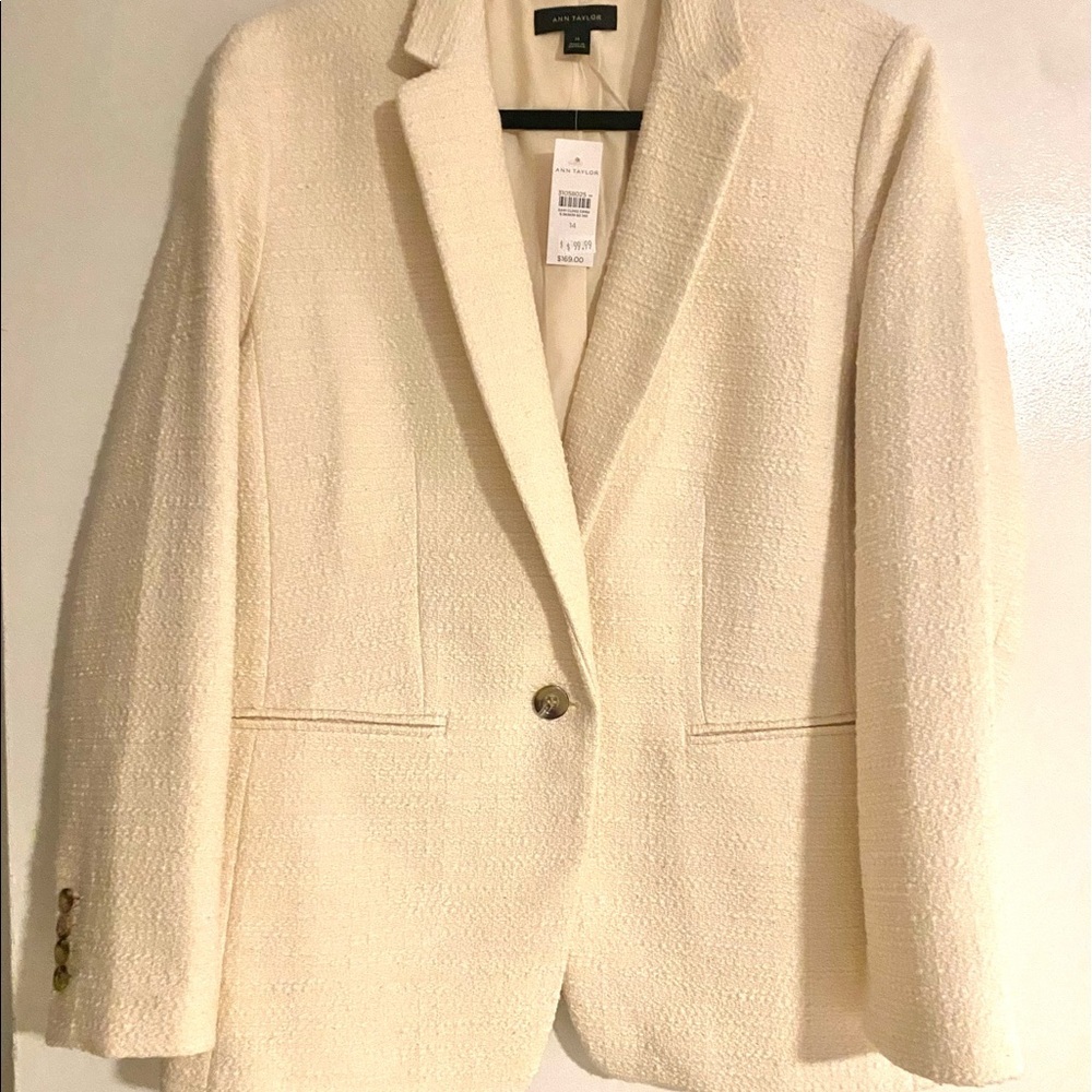 New! With tags. Ann Taylor cream size 14 woman’s blazer.